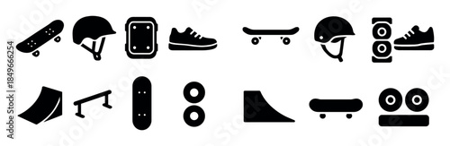 Skateboarding Gear Icons