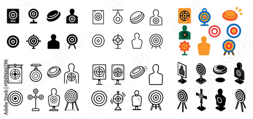 Various archery target icon designs