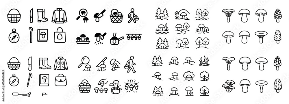 Obraz premium Outdoor adventure icons set collection
