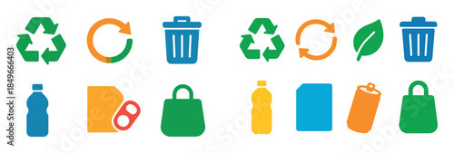 Colorful Waste Sorting Icons