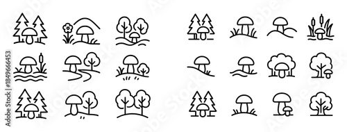 Mushroom Foraging Icons
