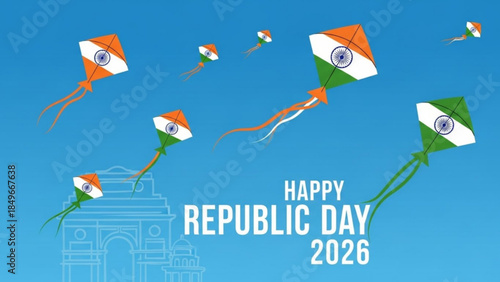 Vibrant Kites Celebrate India's Republic Day 2026 with Patriotic Flair and Joyful Atmosphere