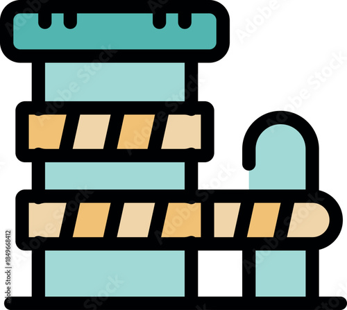 Turnstile entrance gate with warning tape provides secure access control for restricted areas, ensuring authorized entry and preventing unauthorized passage
