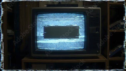 Vintage Television Static Screen Display.