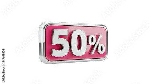 50% Off Discount Sign - Isolated on White