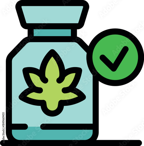 Medical cannabis extract is depicted as receiving approval, emphasizing safe and regulated usage for therapeutic purposes