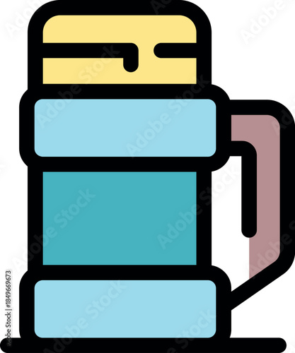 Vacuum bottle keeping drinks warm, perfect for hiking, camping, and outdoor activities