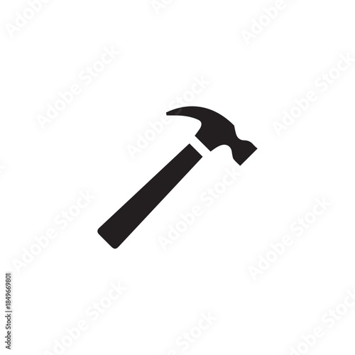 black hammer icon silhouette angled handle