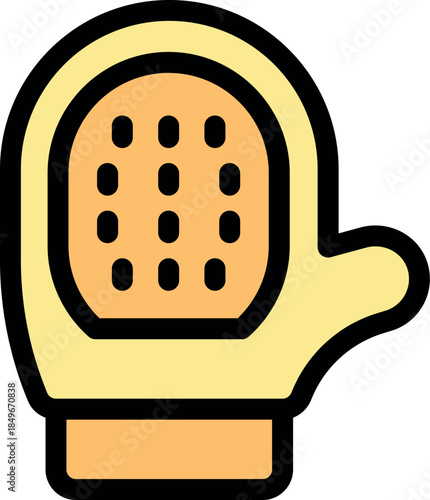 Pet grooming glove designed for gentle and effective fur removal, promoting a healthy and shiny coat