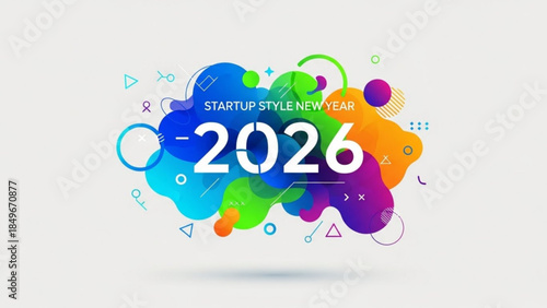 Startup Style New Year 2026 Celebration Background Graphic Design