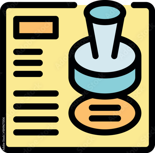 Notary public is embossing a legal document with a stamp and seal, ensuring authenticity and validation