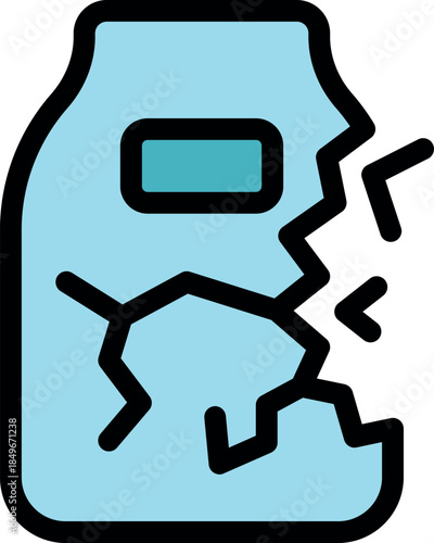 Detergent bottle breaking apart, highlighting the concept of product damage and fragility