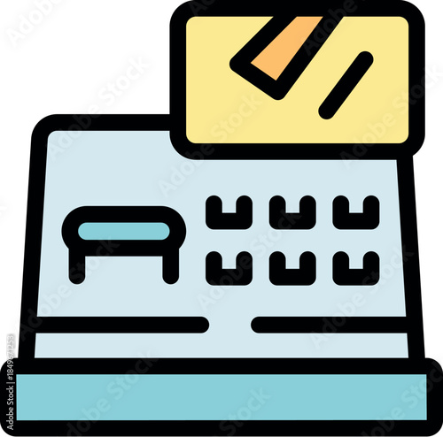 Contactless payment with credit card being inserted into pos terminal for processing electronic payment