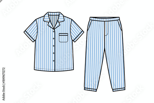 Cozy Pajama Set Design, Bedroom, Digital Illustration, Casual, Relaxed, Modern Style