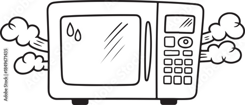 Malfunctioning microwave oven emitting smoke