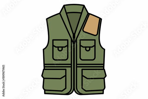 Action Vest, Fashion Statement, Outdoors, Illustration, Casual Setting, Front View, Modern Design