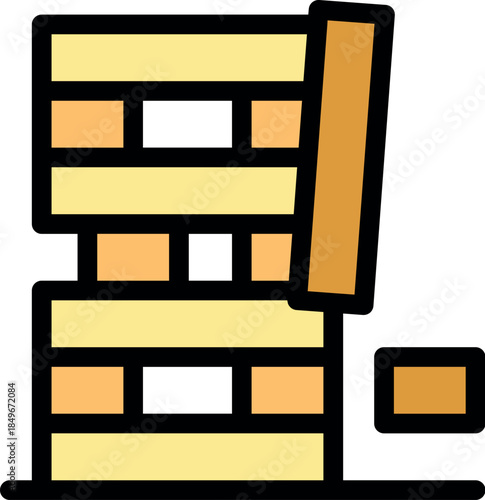 Wooden blocks collapsing during a stacking game