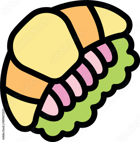 Savory uramaki sushi roll featuring a thin omelette wrap, filled with fresh salmon and vibrant wasabi, creating a visually appealing and delicious japanese culinary experience