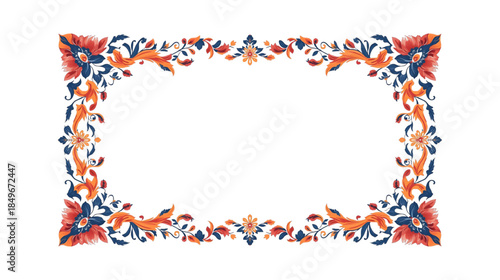 Vector illustration of a colorful frame design featuring splashes and colored pencils with red and yellow pattern decoration for a floral Christmas card or Valentine heart art