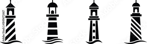 Lighthouse icons in various styles