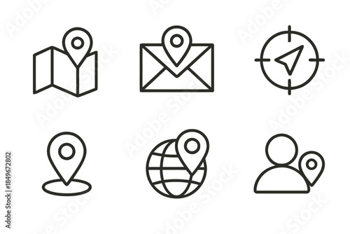 Location icon set, vector illustration