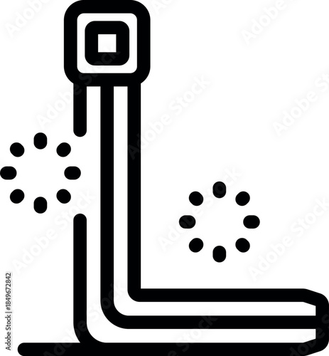 Plumbing work in progress with loading status indicator showing installation completion