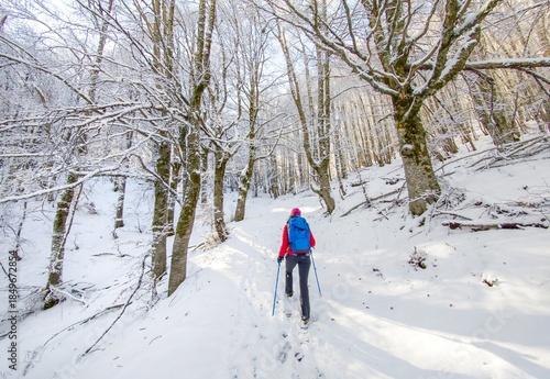 Mount Autore Livata (Subiaco, Italy) - The snow capped peaks mountains in the province of Roma, Lazio region, in Simbruini mounts. Here a beautiful white landscape.