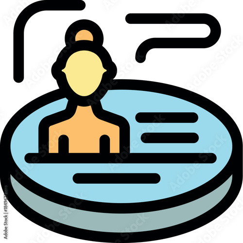 Woman enjoying a relaxing spa treatment in a hot tub, promoting wellness and leisure