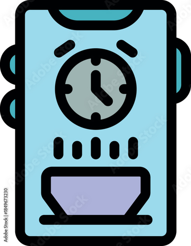 Coffee machine is preparing a hot beverage at a scheduled time