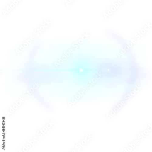 Abstract blue lens flare light effect with glowing horizontal beam on dark background. Futuristic light burst ideal for technology, sci-fi, cinematic, and digital design themes.
