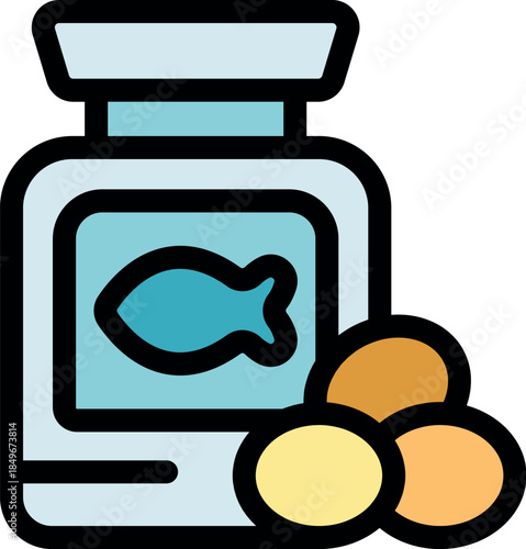Fish oil pills spilling out of a plastic jar, promoting a healthy lifestyle and providing essential omega 3 fatty acids