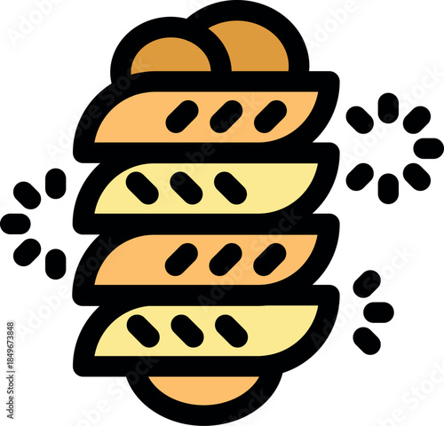 Spinning stack of delicious empanadas, a savory pastry popular in south america, especially in argentina and chile