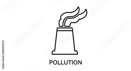 Industrial Air Pollution Icon Vector Illustration
