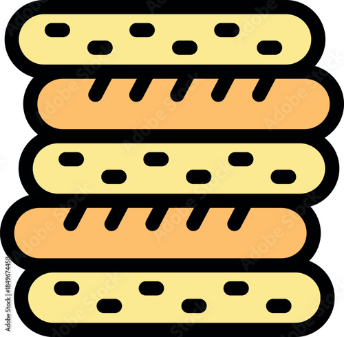 Delicious cookies and bread forming a tempting stack, showcasing bakery goods