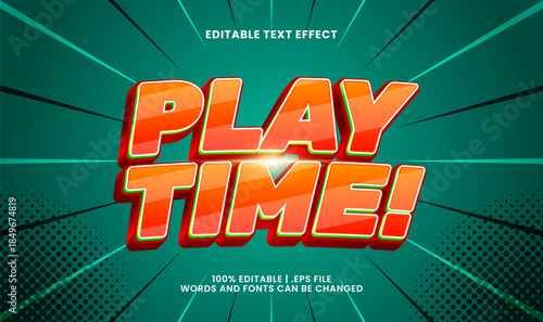 play time colorful editable text effect for kids games