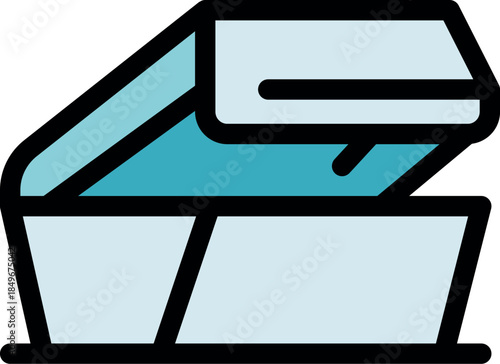 Open lunchbox is waiting for food to be placed inside, perfect for a picnic or work lunch