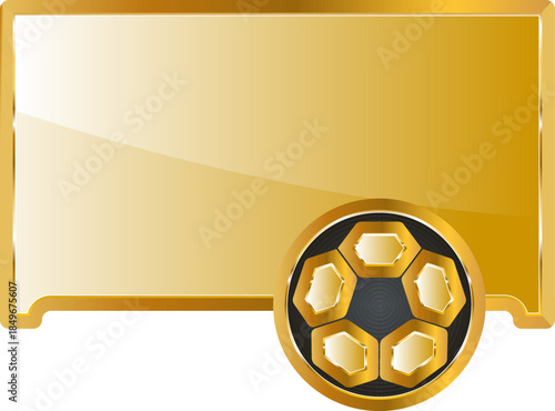 Football gold icon. Isolated on transparent background.