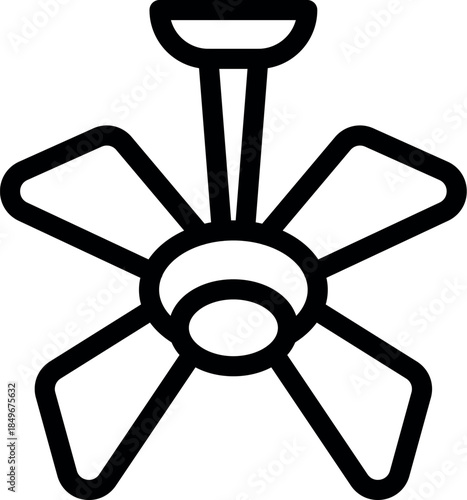 Modern ceiling fan spinning to circulate cool air, providing comfortable ventilation and illumination in a room