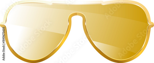 Glasses gold. Isolated on transparent background.