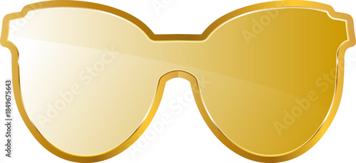 Glasses gold. Isolated on transparent background.
