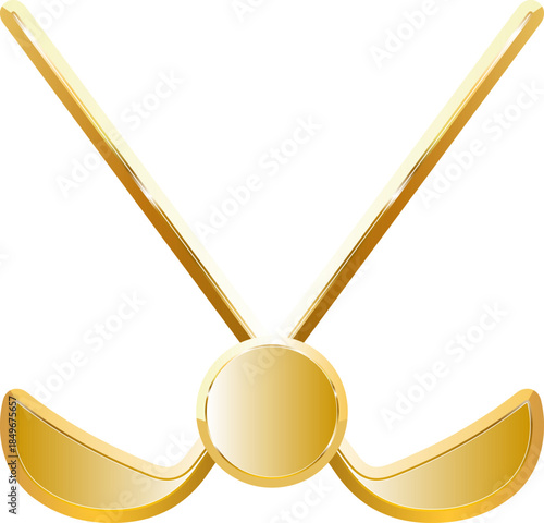Golf gold. Isolated on transparent background.