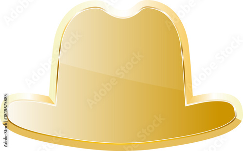 Hat gold. Isolated on transparent background.