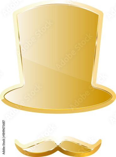 Hat gold. Isolated on transparent background.