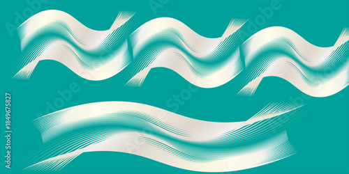 A 3D render of a light background with abstract black lines elegant gren tea modern