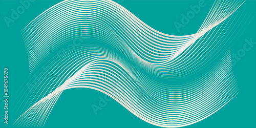 A 3D render of a light background with abstract black lines elegant gren tea