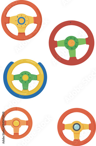 Collection of Colorful Steering Wheels