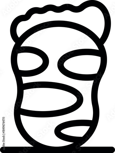 Cave painting representing an animal skin with spots, potentially used as a rug or pelt in prehistoric times