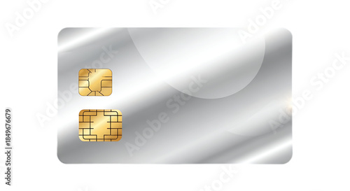 Generic Silver Credit Card with Dual Golden EMV Chips
