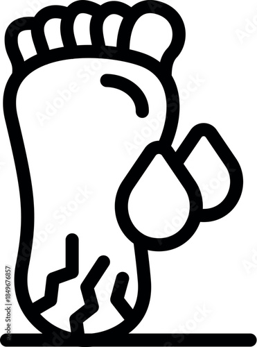 Cracked heel receiving moisturizing treatment with essential oil or cream, promoting foot skin care and health