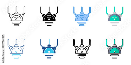 Mind reader set multiple style vector collection. Editable stroke 
